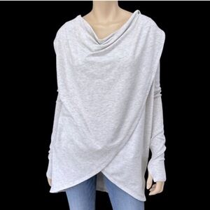 Athleta Light Gray Purana Wrap Sweatshirt